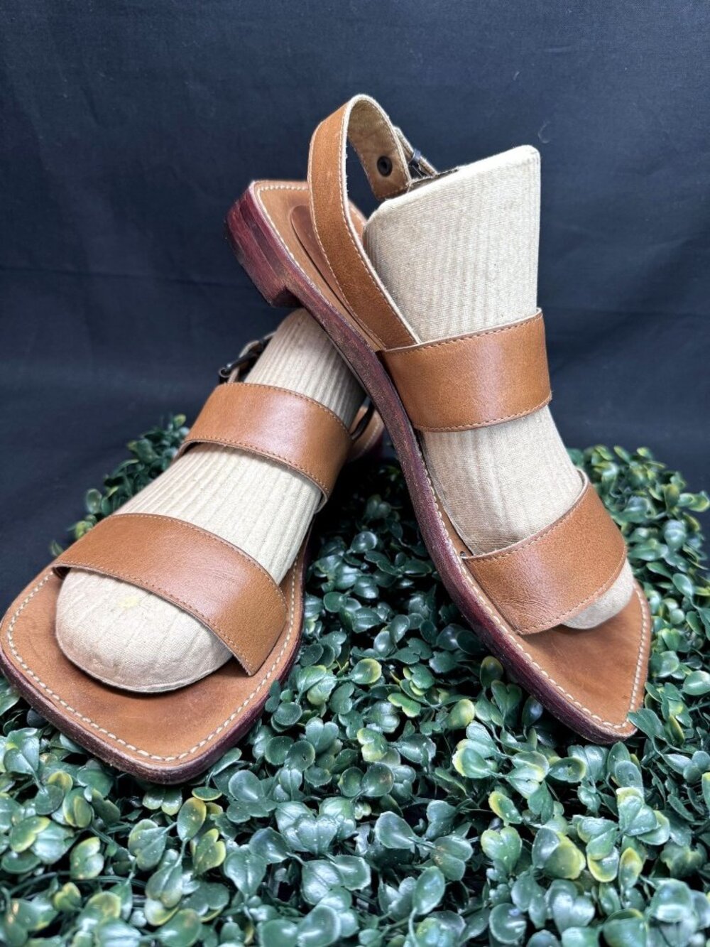 To Boot New York Adam Derrick Leather Sandals Handmade Brown RARE Women's Size 8